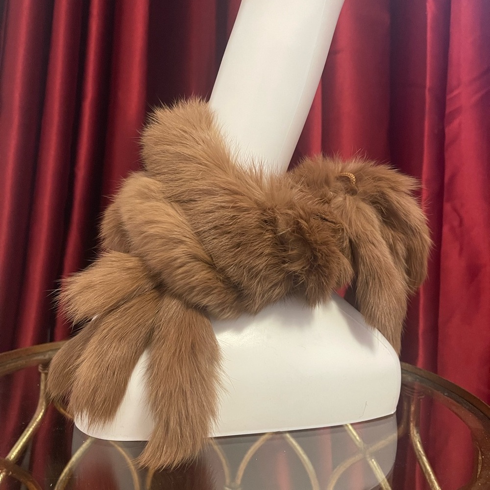Luxurious Brown Fur Scarf